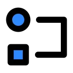 Rectangular Circular Connection SVG Icon